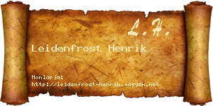 Leidenfrost Henrik névjegykártya